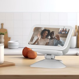 MOHOSOKO Swivel and Tilt Stand for Echo Show 5 (3rd Gen) - Viewing Angle Adjustable Stand for 5" Smart Display with 280 Degree Rotating Base and Magnetic Attachment (White)