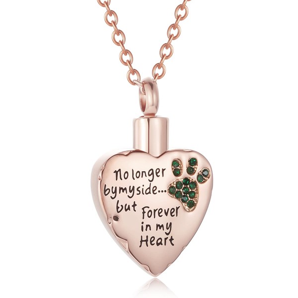 MemoryU Fashion Pet Cremation Jewelry Stainess Steel Heart Keepsake Ashes