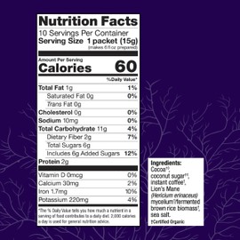 Host Defense MycoBrew Mocha - Mocha Drink Mix - Includes Lion's Mane Mushroom - Drink Mix with Fair Trade Certified Cocoa & 100% Arabica Instant Coffee - 10 Packets (10 Servings)