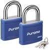 Puroma 2 Pack Keyed Padlock with 3 Keys Alike, 7/8