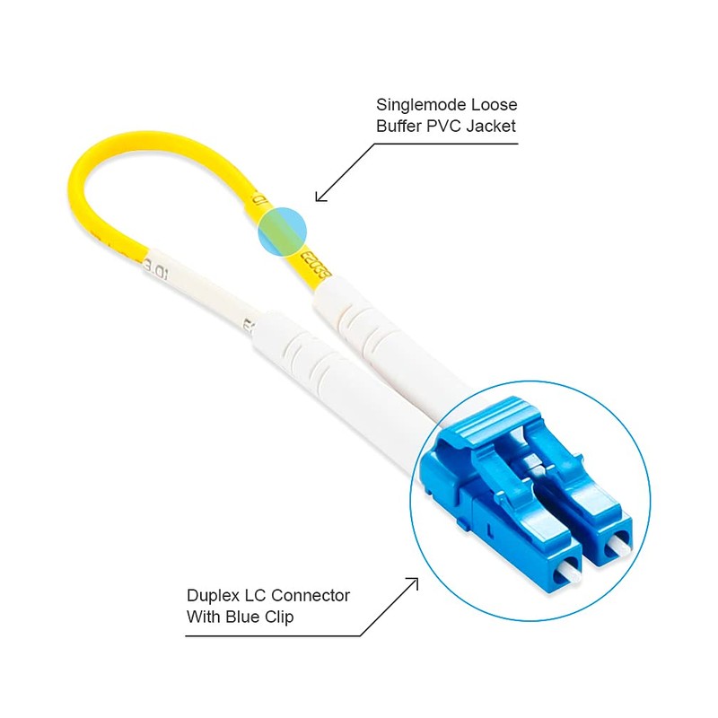 ipolex Fiber Optic Loopback Cable, OS2 LC Singlemode(9/125μm) Fiber Loopback