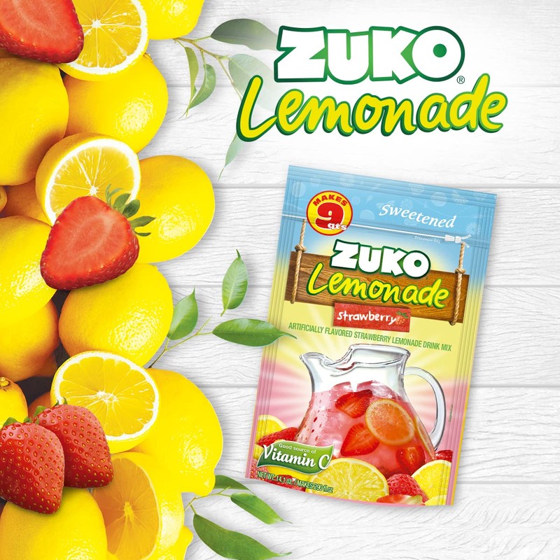 Zuko Strawberry Lemonade Instant Powder Drink | Family Pack |