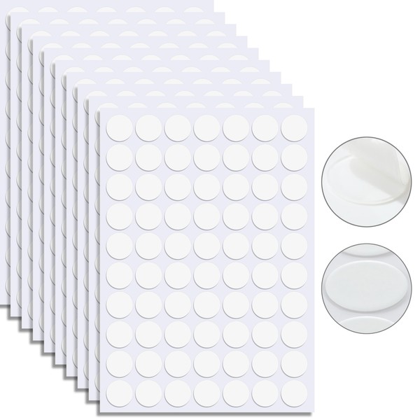 TemBelle 700 PCS Double-Sided Adhesive Dots,Clear Removable Sticky Adhesive Putty,Round