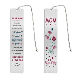 Jzxwan Mom Valentines Day Bookmark, Gifts for Mom, Happy Birthday Mom Gifts, I Love My Mom Gifts, Mom Gifts for Women, Thank You Mom Gifts Ideas, Dear Mom Present