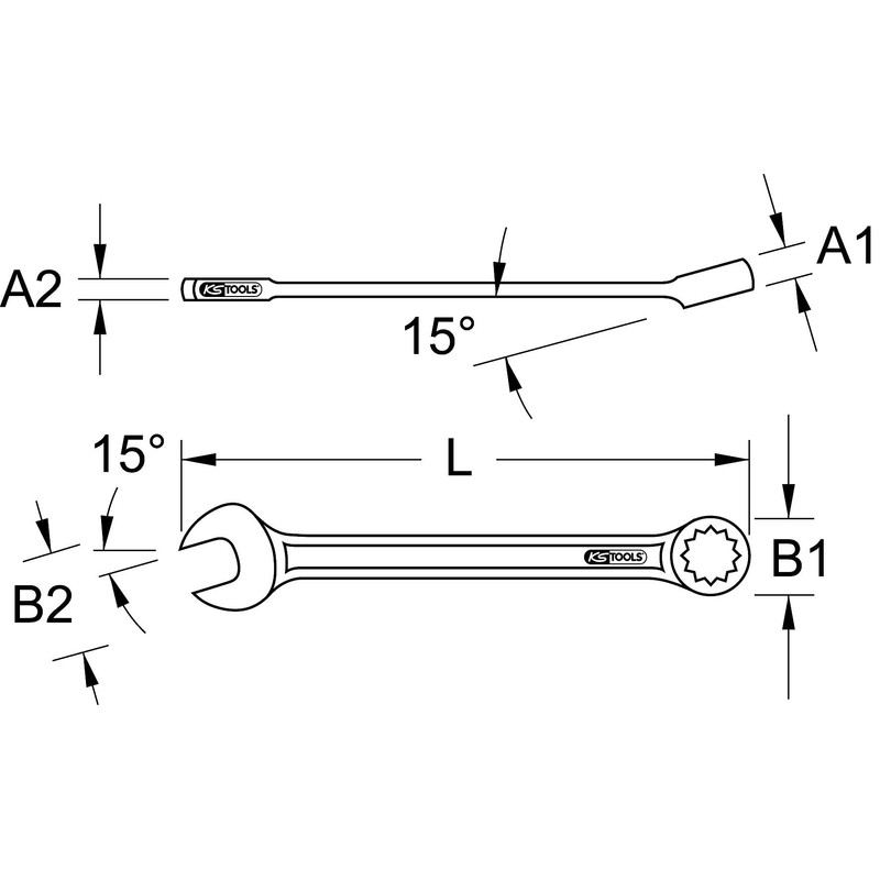 KS Tools 519.0653 CHROMEplus Combination spanner, extra long, 13mm