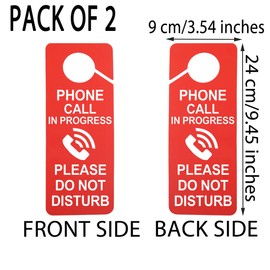 Türaufhänger "Phone Call In Progress", Zoom-Anrufschild, Arbeiten zu Hause, Türschild, Heimbüro, Dekoration, 2 Stück