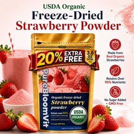 WildSap Emeralds 3.53 oz Organic Freeze-Dried Strawberry Powder for Drinks