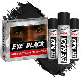 Sports Eye Black Stick, 3-Pack, Face Paint & Anti-Glare, Drip for Baseball, Softball, Football, Lacrosse, Soccer, Hockey – Dark Color, Sweat-Resistant, Football & Baseball Accessories