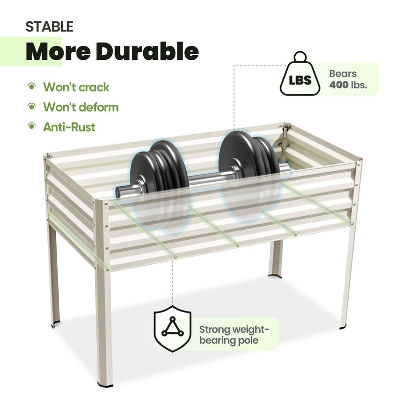 KING BIRD Large Raised Garden Bed with Cover Galvanized Elevated