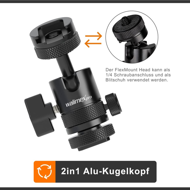 Walimex Pro Multi Mini Ball Head with Hot Shoe and