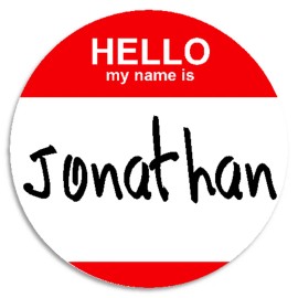 Kiwi Gifts Hello My Name Is Jonathan - 3 Pack Circle Stickers 3 Inch - Customizable Nametag