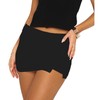 Black Skorts for Women Casual Y2k Summer Mid-Waisted Front Split