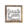 GILDE Wall Picture Enjoy Every Moment Mango Wood Height 20 cm Silver Wall Decoration Gift