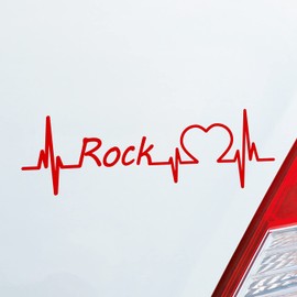 Hellweg Druckerei Car Sticker Rock Pulse Heartbeat Fun Sticker Rear Window Sticker Car Sticker