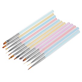 OHPHCALL 12pcs Nail Art Brush Set Fine Nail Design Liner Brush for Professional Manicure Kit