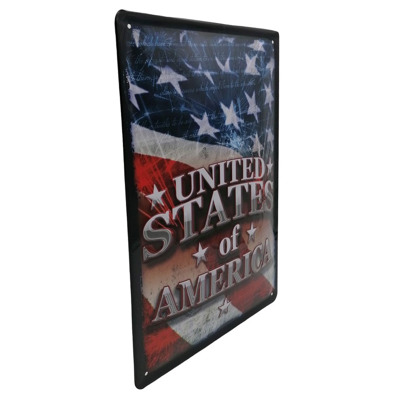 USA Flag Embossed Tin Sign 20 x 30 cm US