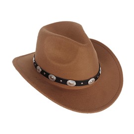 keland Felt Cowboy Hat Cowgirl Hat Western Hat for Women Men (Brown), brown