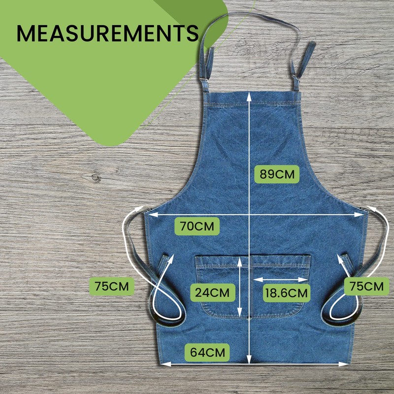 Bronta Mill Denim Apron with Twin Pockets for Men and