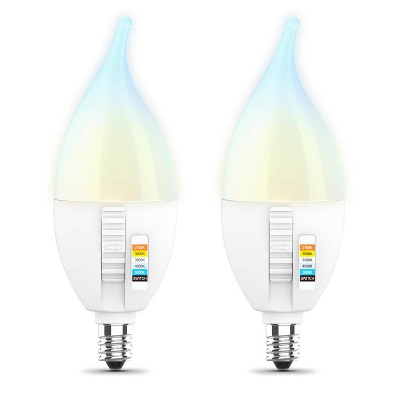 Feit Electric CA10 LED Candle Bulb Flame Tip, 40W Equivalent,