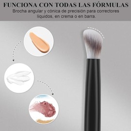 START MAKERS Brocha para Corrector, Brocha de Maquillaje Angular para Ojeras, Brocha Pequeña de Precisión para Rostro y Contorno de Nariz, para Maquil