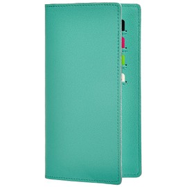 Checkbook Covers for Personal Duplicate Checks, Genuine Leather Checkbooks Register Cover Holder Wallets for Women & Men (Turquoise)