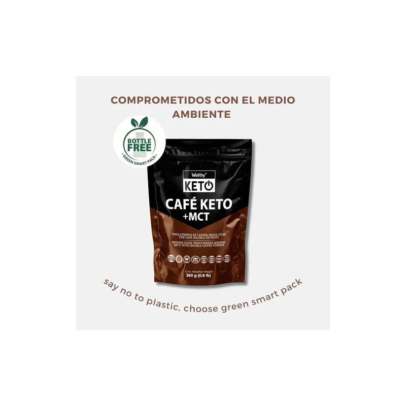 Wellthy Café Keto 360g. Soluble Adicionado Con Mct Clásico