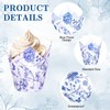 Whaline 200Pcs Blue and White Floral Cupcake Liners Chinoiserie Muffin