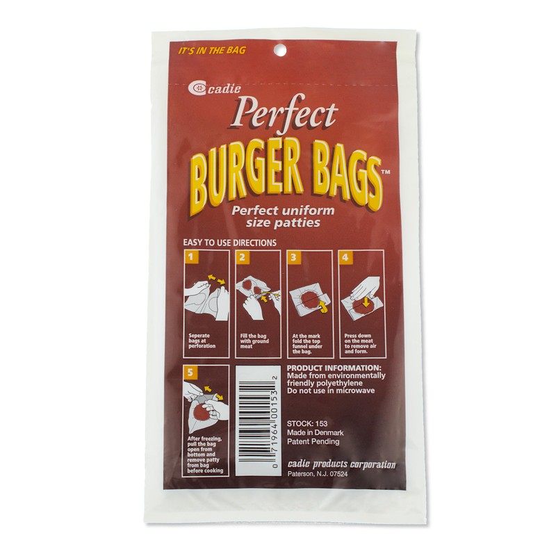 Perfect Burger Bags,Perfect Uniform Size Patties,Makes & Stores Individual Burgers,