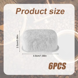 Pack of 6 Coffee Filters Replacement for Cuisinart, Activated Carbon Water Filter Replacement Effectively Absorbs Impurities Compatible with Cuisinart Coffee Machines