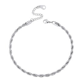 Bandmax Men's Anklet, Non-Stick Surgical Stainless Steel, Popular, Rustproof, Waterproof, Simple, Stylish, Unisex, Accessories, Stainless Steel