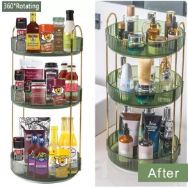 Unbranded 3Tier Rotating Makeup Organizer kitchen Storage Cosmetic Perfume Holder