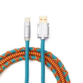 Formulamod USB C Keyboard Cable, 4.92Ft Boho Style Keyboard Cable for Mechanical Keyboard (Blue)