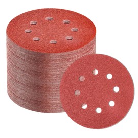 Xcdhemde® Pack of 80 Sandpaper 125 mm Velcro, Sanding Discs Professional 8 Holes Round, Sanding Sheets for Random Orbital Sanders, 20 x Grit 60/80/100/120, for Sanding, Polishing, Descaling
