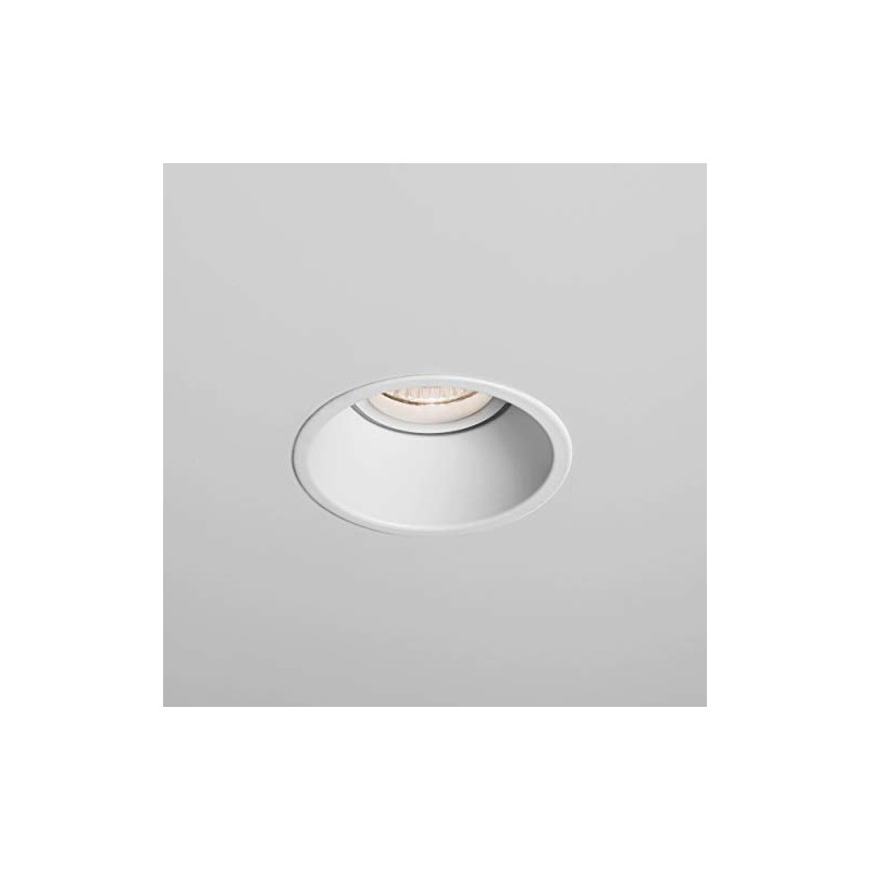 Astro Minima Round Fixed Indoor Downlight (Matt White), GU10 Lamp,