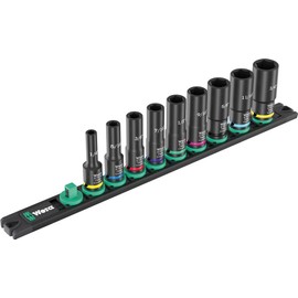 Wera 05005591001 9661 Nut Magnetic Strip B Impaktor Deep Imperial 1 Socket Set 3/8 Inch Drive 9-Piece