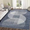 Garvee Bedroom Rug 8x10 Area Rugs for Living Room, Modern Geometric Abstract Soft Non Slip Throw Carpet with Semi-Circle Print Ultra Thin Textured Floor Cover for Dining Room Home Office, Blue