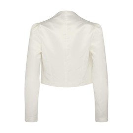 Bolerose formal satin long sleeve Bolero jacket - off-white, size: m