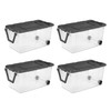 Sterilite 4-Pack Modular Stacker Box, Durable Clear Plastic Storage Bins