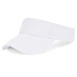 Marrywindix 1 Piece of White Sport Wear Athletic Visor Sun Sports Visor Hat Visor Adjustable Cap for Women and Men (One Size) | Marrywindix
