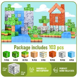 Magnetic Blocks – Build Mine Magnet World Set, STEM Montessori Sensory Toys for Boys & Girls Age 3-8, Educational Construction Cubes for Toddlers, Gifts for Kids 3+ Years Old