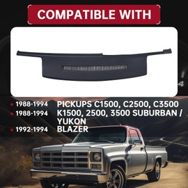 HECASA Dashboard Dash Cover Cap Overlay Compatible with 1988-1994 C1500 C2500 C3500 Pickups/K1500 2500 3500 Chevy Suburban Yukon, 1992-1994 Blazer (Dark Blue)