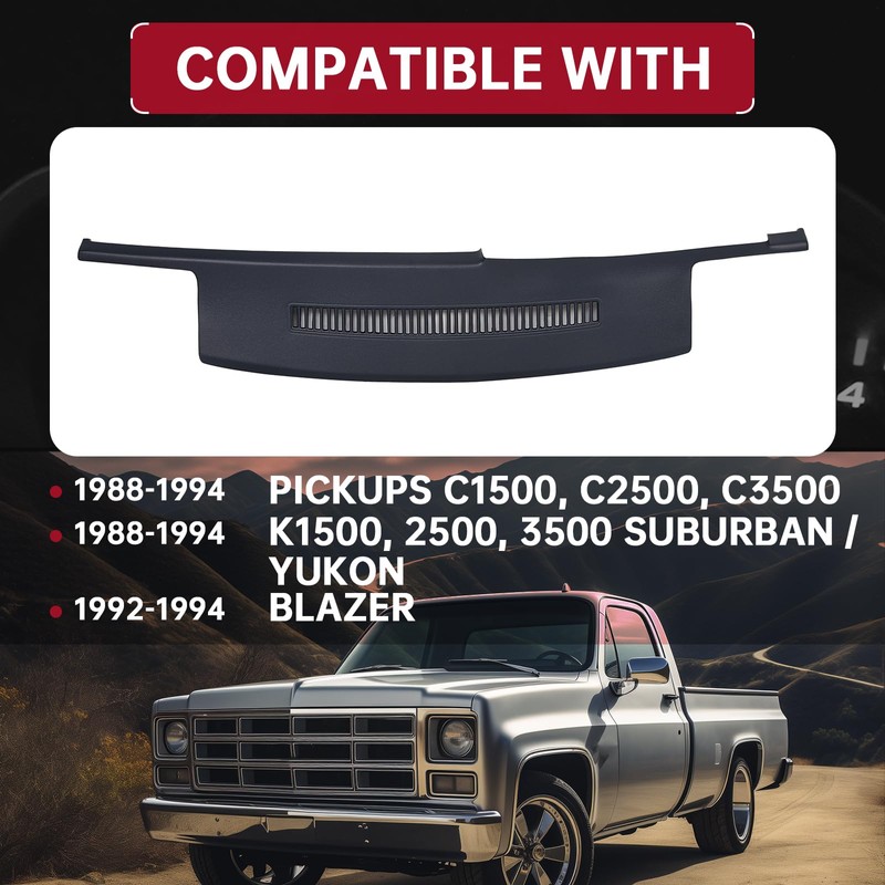 HECASA Dashboard Dash Cover Cap Overlay Compatible with 1988-1994 C1500