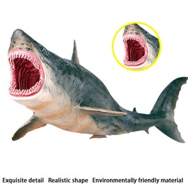 FLORMOON Toys Megalodon Whale Figure - Realistic Hand-Painted Huge Shark Figurine - Animals Action Educational Learning Figures Sea Creature Toy Decorative Collection Gift for Kids