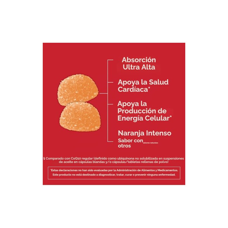 Gomitas CoQ10, Qunol CoQ10 100 mg, deliciosos suplementos de gomitas,