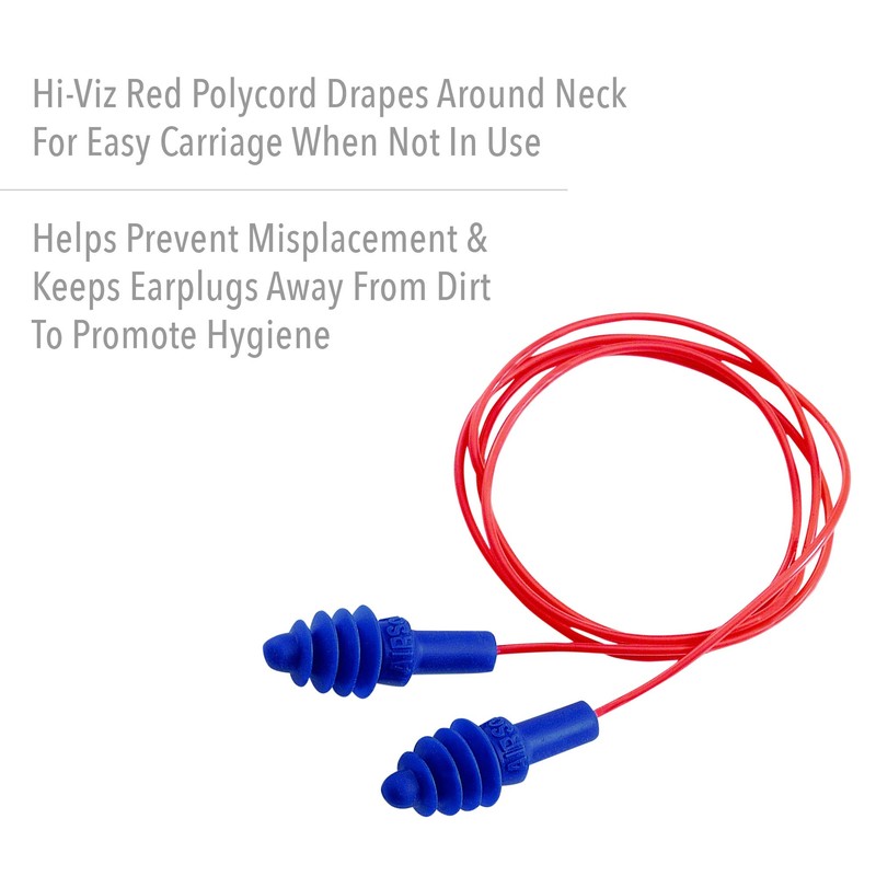 Howard Leight by Honeywell AirSoft Flanged Corded Reusable Shooting Earplugs,