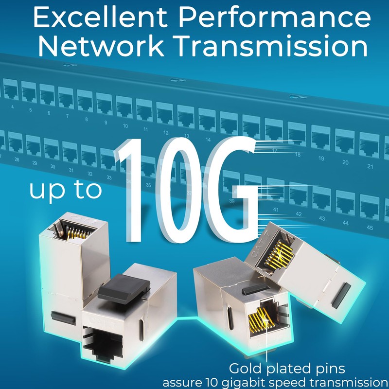 Rapink Patch Panel 48 Port Cat7 with Inline Keystone 10G