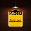 Caution Algae Blooms in Water Danger Yellow Black Aluminum Composite