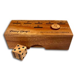Travel Penny Drop Game - Compact Portable Version of Our Popular Family Game - Can Store Pennies and Dice in the Travel Tray