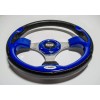 Huskey Blue SS Golf Cart Steering Wheel w/ Hub Adapter