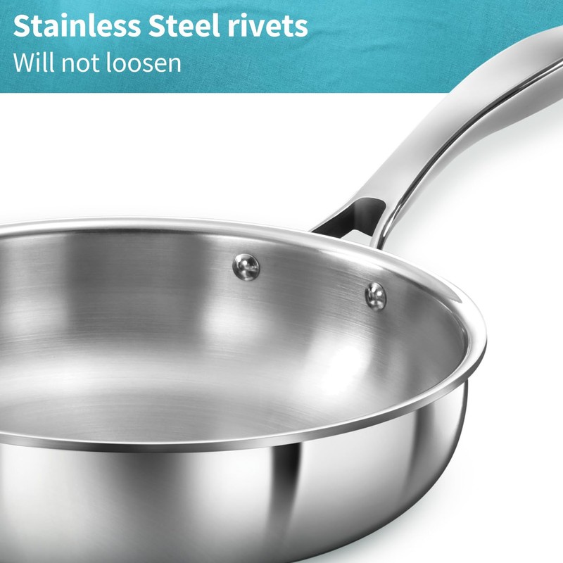 Hawkins Pro 26 cm Frying Pan, Triply Stainless Steel Fry